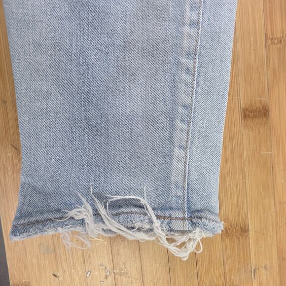 Moussy Vintage Jeans Size 28 Blue Skinny Distressed Raw Hem Japan Preppy Denim - Picture 5 of 8